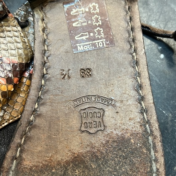 Fortuna Valentino Snakeskin Sandals 39.5 - Picture 11 of 15